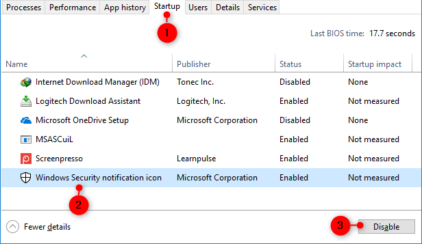 Security software icon with a disabled status