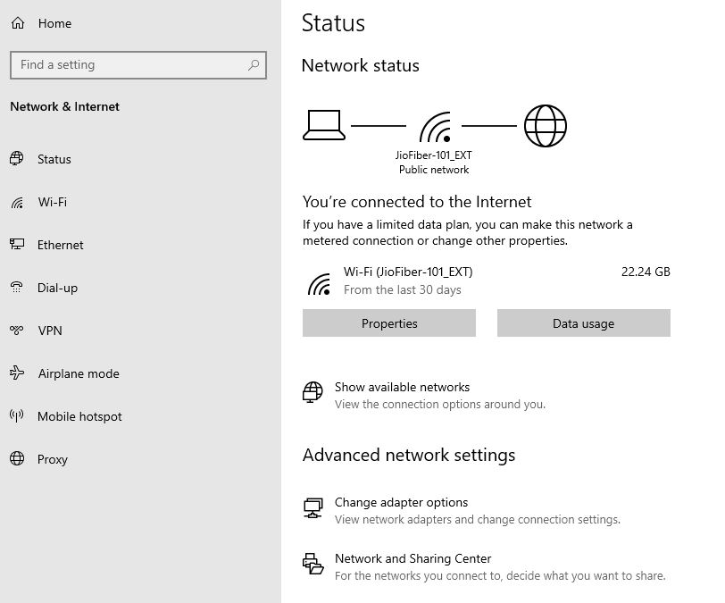 network status